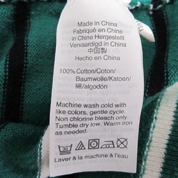 J. Crew Mercantile Peyton Cotton Mixed-Stripe Sweater in Green/Navy - L - Picture 6 of 7